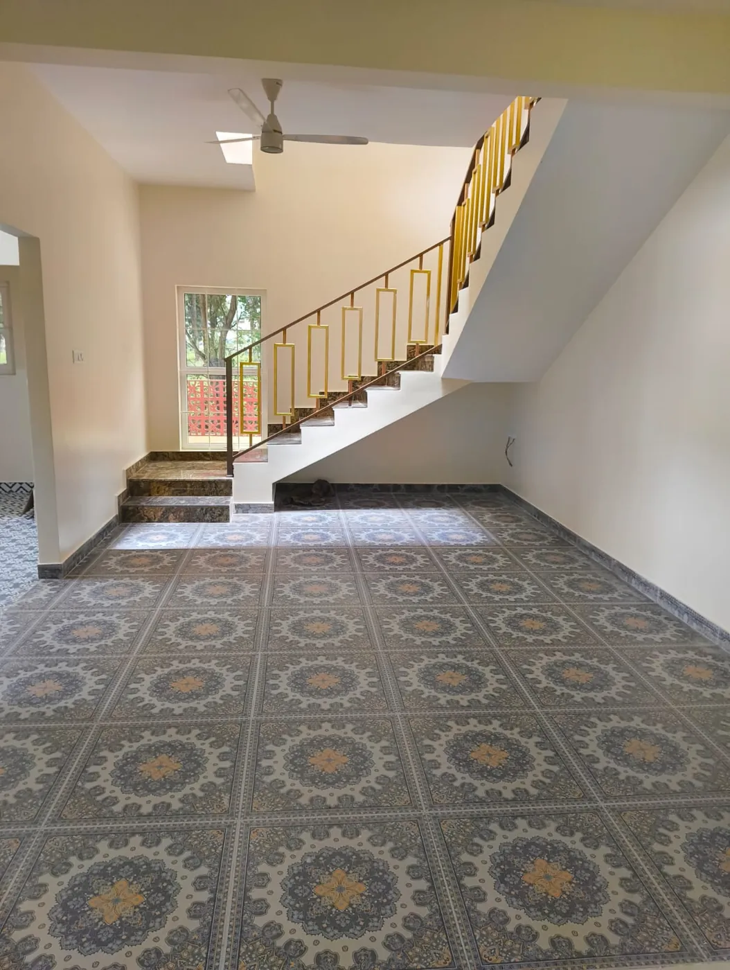 Staircase and landing inside a purpose-built paying guest development
