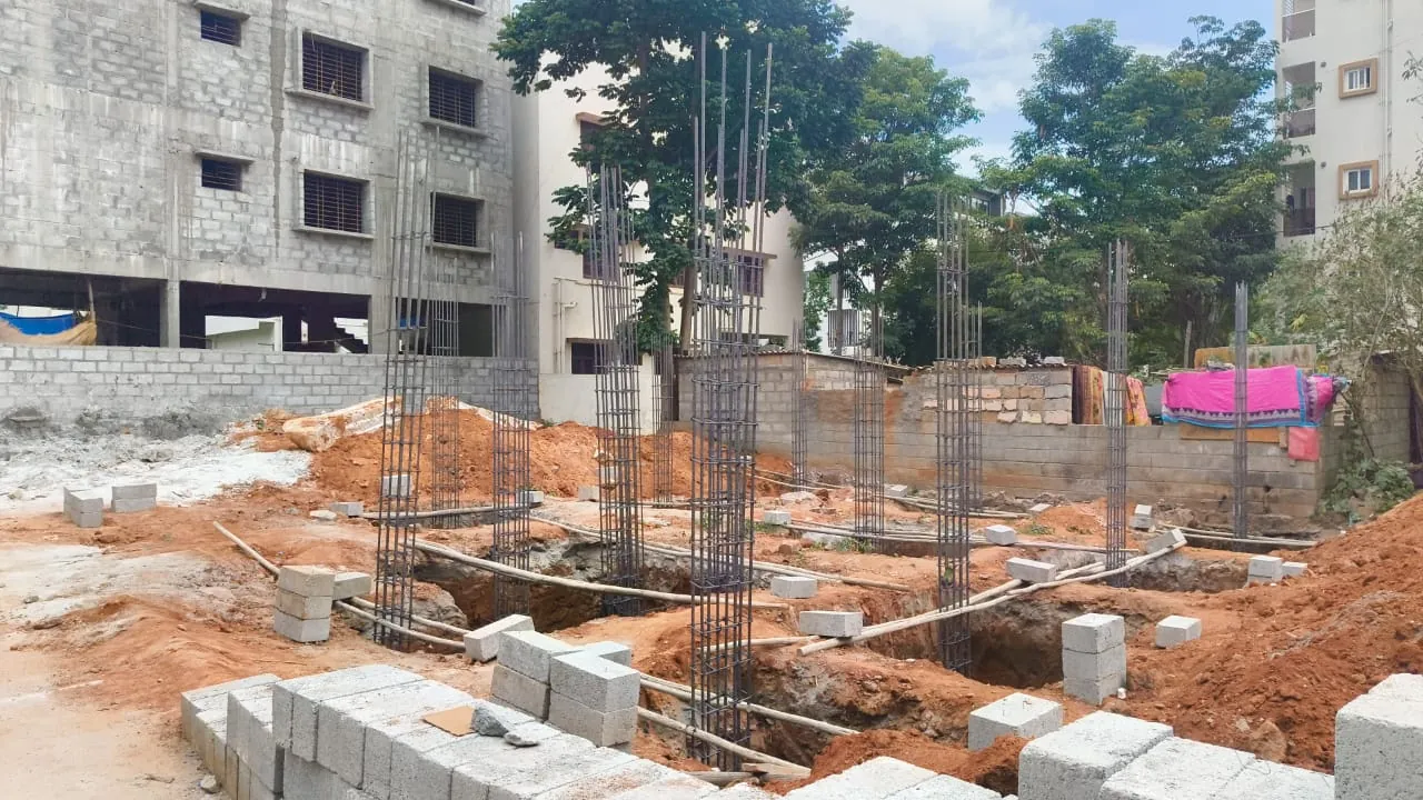 Site works in progress at the start of the project